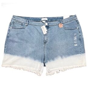 Lane Bryant Ombré Mid Rise Girlfriend Shorts Flex Magic Waistband Size 26 NWT
